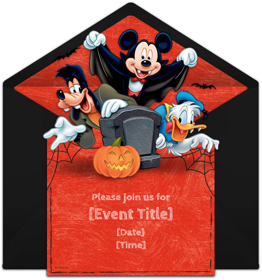 Camping Kids Camp Clip Art - Mickey Mouse Halloween Invitations (650x650), Png Download