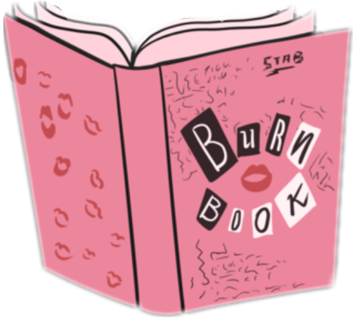 Burn Book 💓🤷🏻 ♀️burnbook Kisses Meangirls Pink Book - Mean Girls Burn Book Png (518x467), Png Download