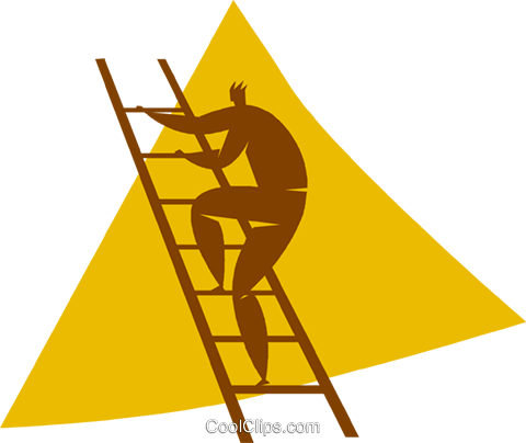 Person Climbing A Ladder Royalty Free Vector Clip Art - Clip Art (480x404), Png Download