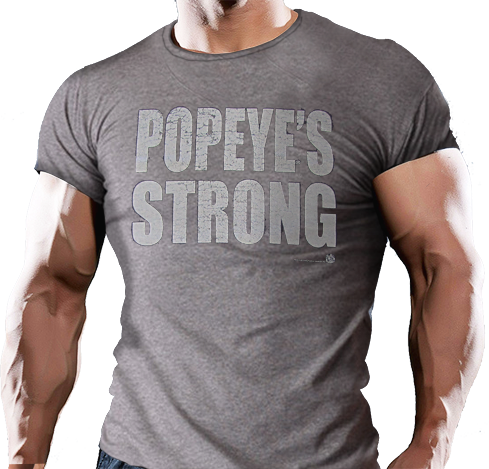 Popeyes Gear Popeyes Strong Heather 2016 - Wunde Und Fertig Für Mehr Herren Bodybuilding Fitnessstudio (489x469), Png Download