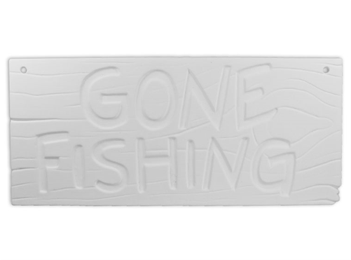 Gone Fishing Plaque/6 Spo - Wood (500x500), Png Download