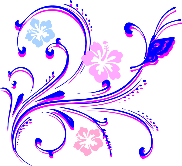 Flower Butterfly Clip Art At Clker - Clipart Flowers And Butterflies Png (600x547), Png Download
