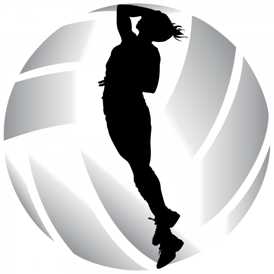 Download Girls Volleyball Silhouette Clipart Beach - Volleyball Silhouette (900x900), Png Download