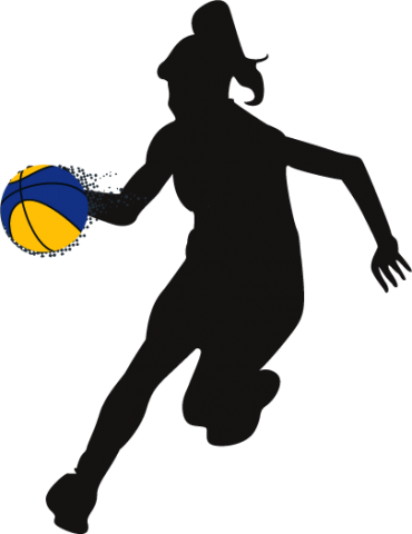Female Basketball - Girl Basketball Silhouette Svg (370x480), Png Download