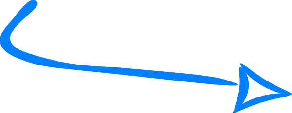 Skinny Arrow Blue (600x233), Png Download