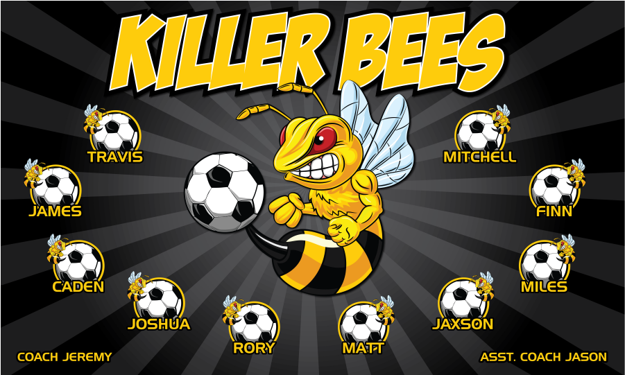 3'x5′ Vinyl Banner Killer Bees - Illustration (900x900), Png Download