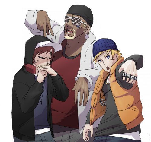 Naruto Rap Gang Killer Bee Naruto Rap - Naruto Gaara Killer Bee (500x471), Png Download