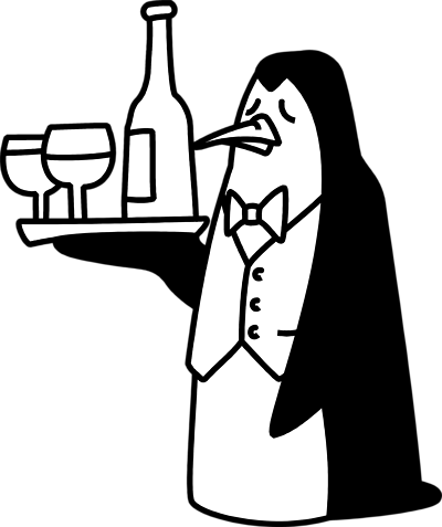 Waiter Illustration - Clipart Library - Penguin Waiter (400x477), Png Download
