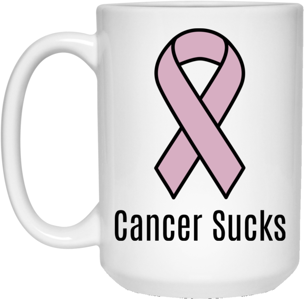 Cancer Sucks Lavender Ribbon Cancer Awareness 15 Oz - Uterine Cancer Ribbon Png (1024x1024), Png Download