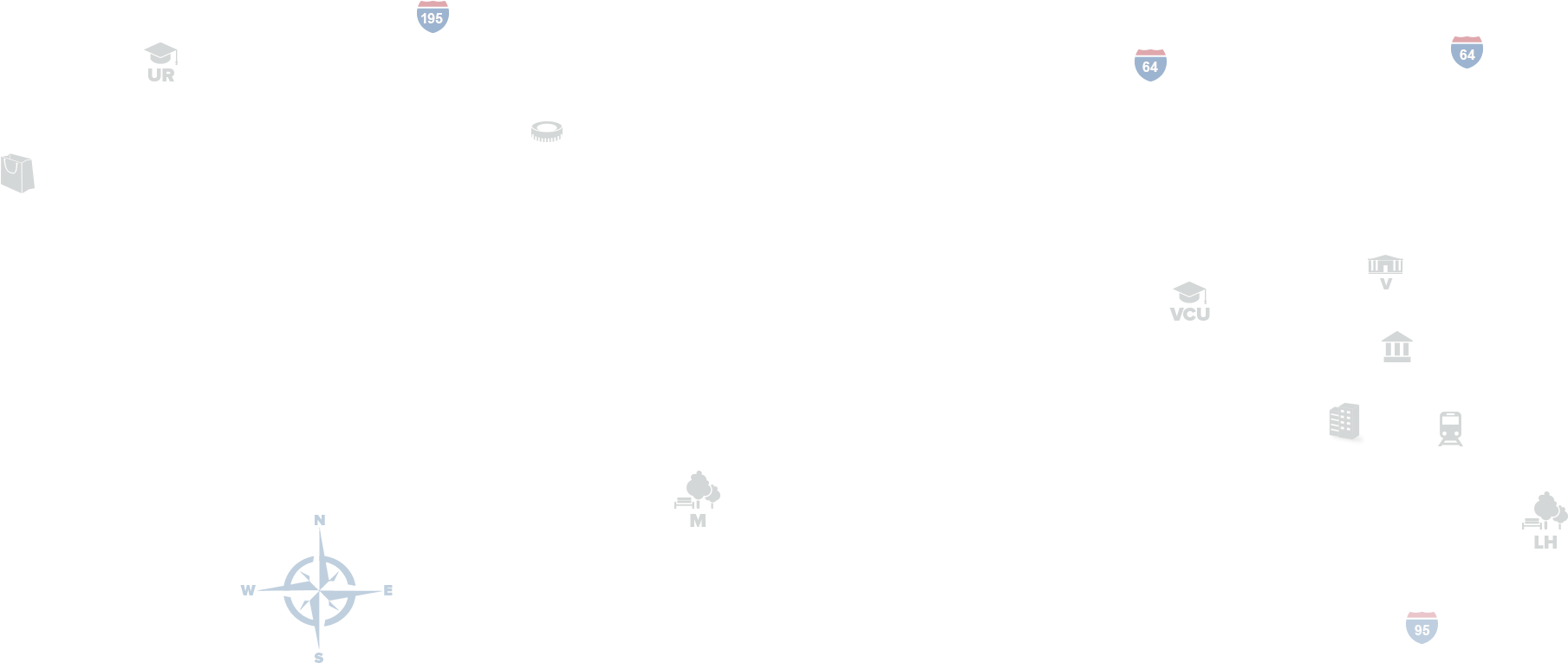 Powhite Pkwy - Compass Rose (1920x825), Png Download