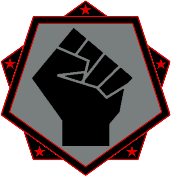 Volosia Black Hand Pentagon Logo - Black Panther Fist Logo (632x596), Png Download