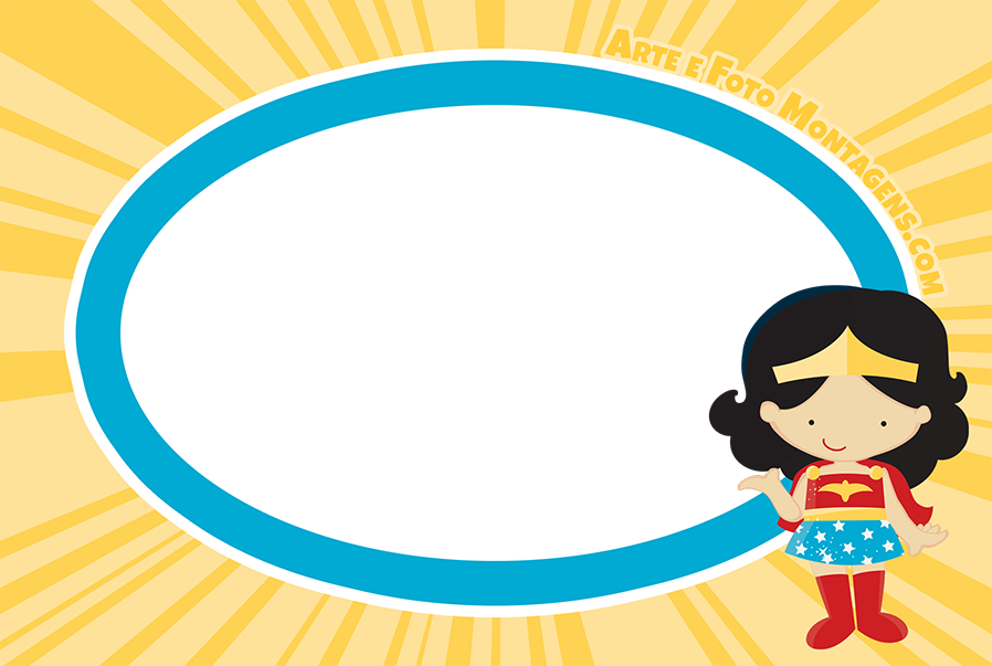 Montagem Para Fotos - Moldura De Mulher Maravilha (898x603), Png Download