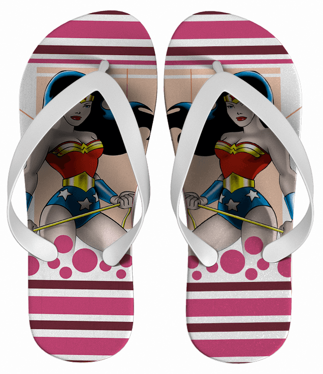 Chinelo Infantil Mulher Maravilha Personalizado - Flip-flops (650x752), Png Download