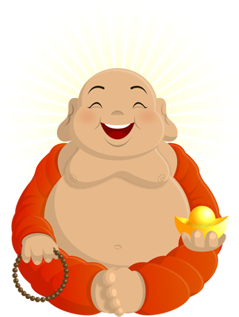 About Us - Happy Buddha Cartoon (345x500), Png Download