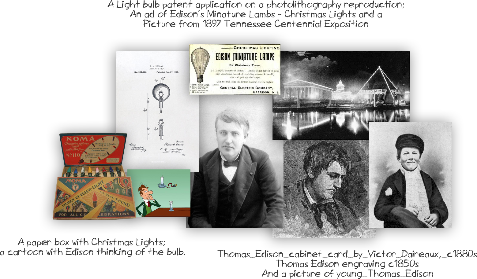 Edison Christmas Lights - Thomas Edison (1847-1931) Namerican Inventor Wood Engraving (1558x913), Png Download