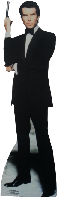Pierce Brosnan Bond Silhouette - Pierce Brosnan As James Bond Lifesize Cardboard Cutout (390x650), Png Download