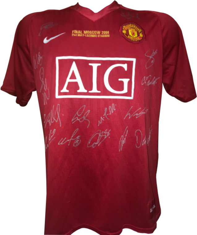 Manchester United Signed 2008 Champions League Winning - Manchester United Blue Kit Anniversary (800x800), Png Download