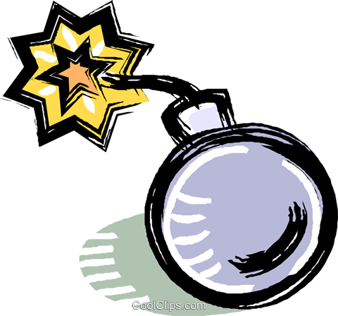 Bomb With Fuse Royalty Free Vector Clip Art Illustration - Hyperbole (480x448), Png Download