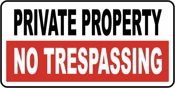 Share This Image - Trespassing Private Property (600x302), Png Download