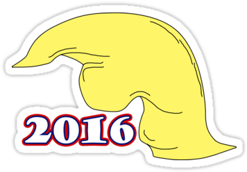 Donald Trump Side Hair 2016 Election President By Statepallets - Illustration (375x360), Png Download