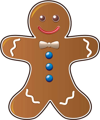 Gingerbread Man Christmas Clipart (450x537), Png Download