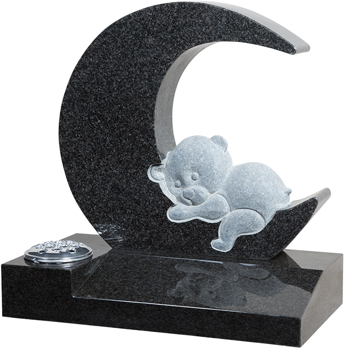 Teddy Bear On Moon Headstone - Baby Headstones (800x800), Png Download