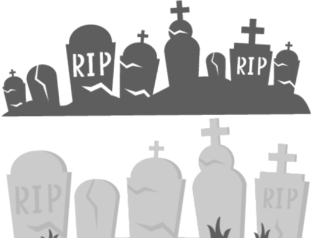 Graveyard Clipart Gravestone - Black Halloween Tombstone Clipart (640x480), Png Download