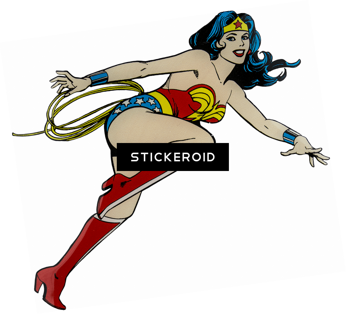 Wonder Woman Vintage - Wonder Woman Magnet Running (1111x1010), Png Download