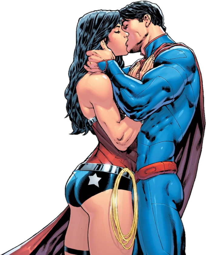 What Qualifies As Cheating - Superman And Wonder Woman Kiss (910x878), Png Download