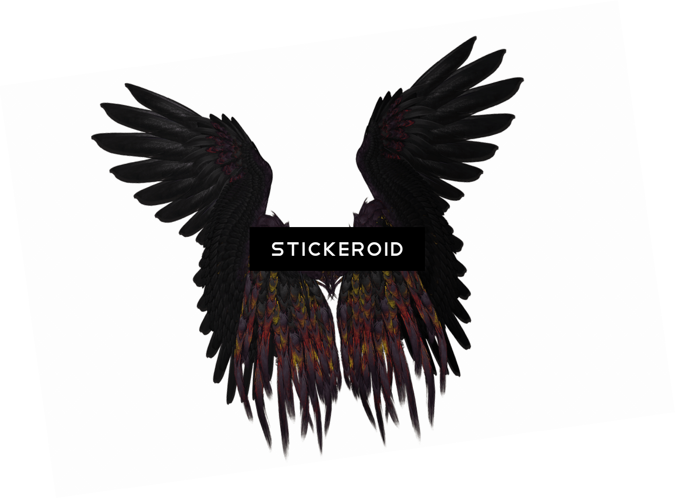 Short Black And Purple Wings - Alas De Angeles Negras Png (1385x1022), Png Download