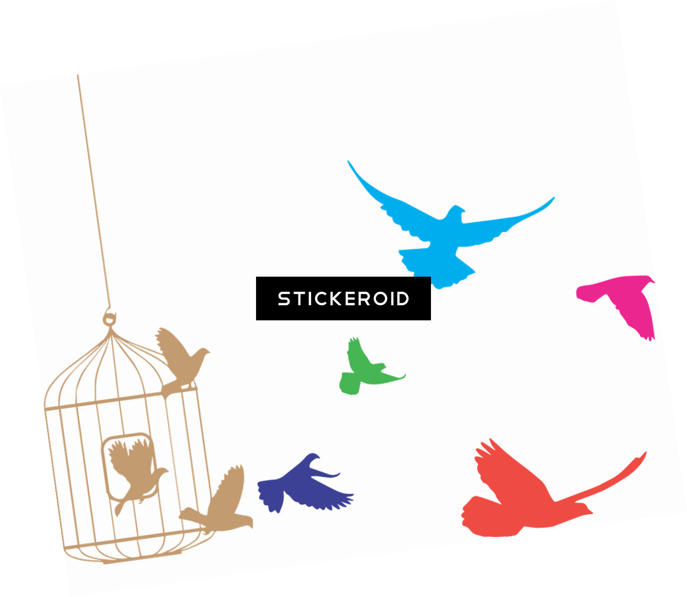 Birds Flying From Cage - Cage (1414x1230), Png Download
