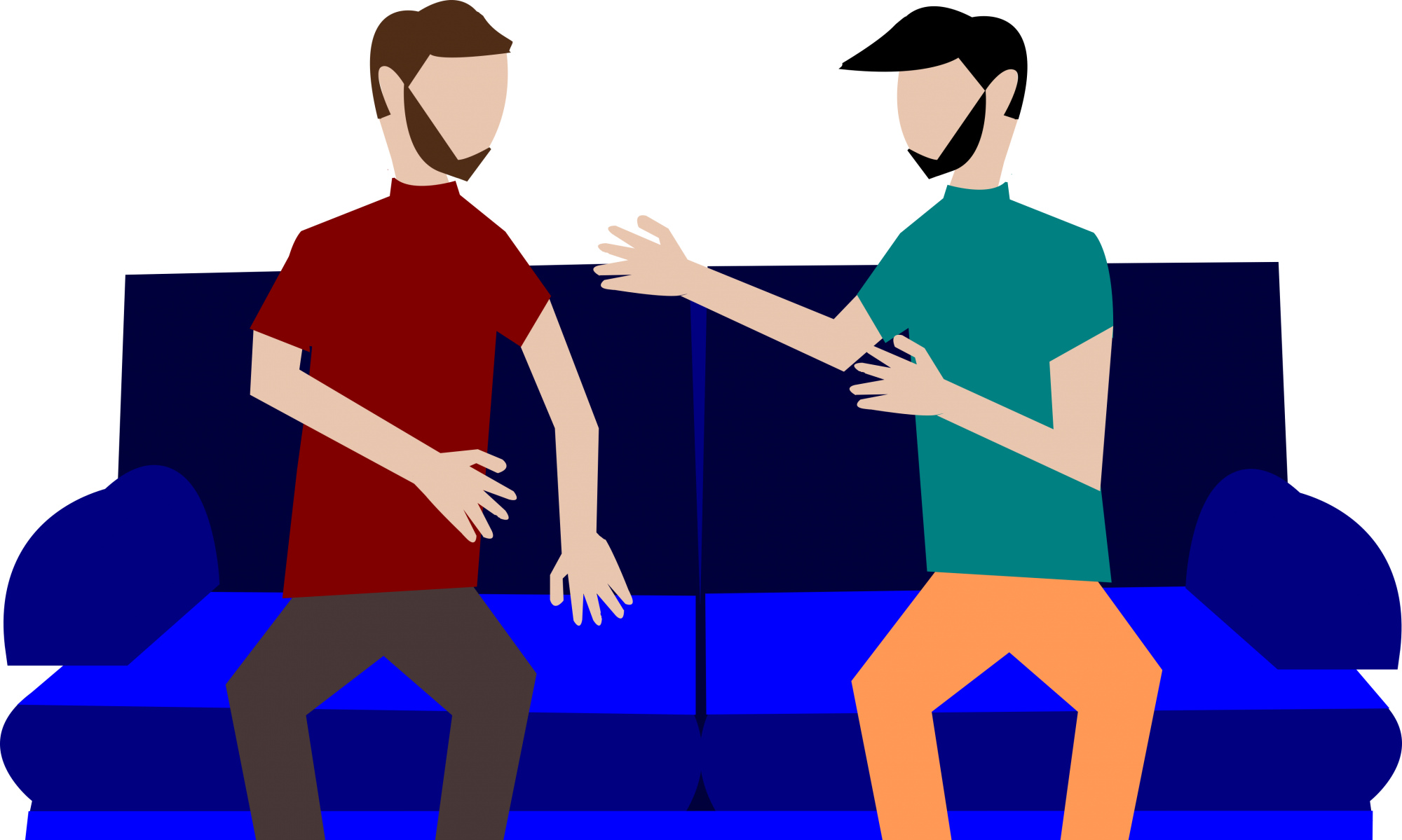 Two Men Talking Clipart - Two Guys Clipart (2000x1199), Png Download