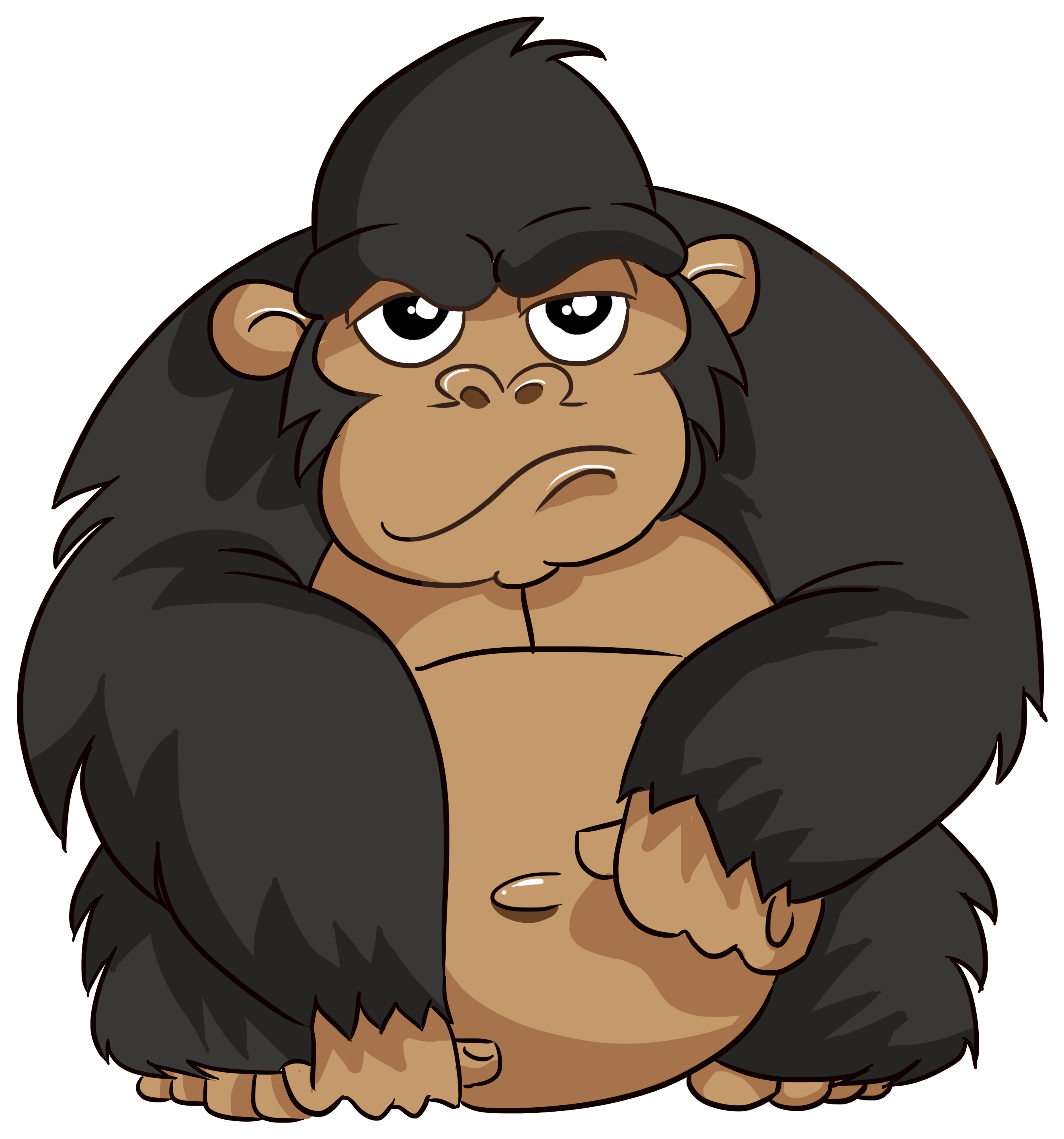 Gorilla - Common Chimpanzee (3691x4054), Png Download