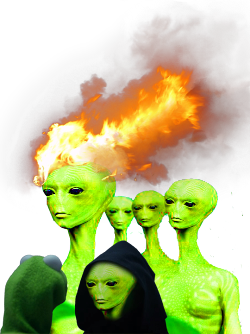 Alien Transparent Tumblr - Fire And Smoke Png (500x667), Png Download