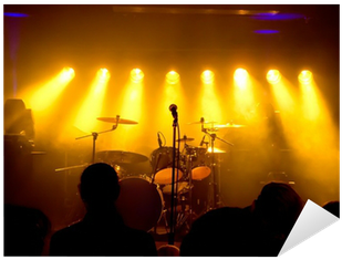 Empty Stage At Concert, Yellow Stage Lights Sticker - Yellow Stage Light (400x400), Png Download