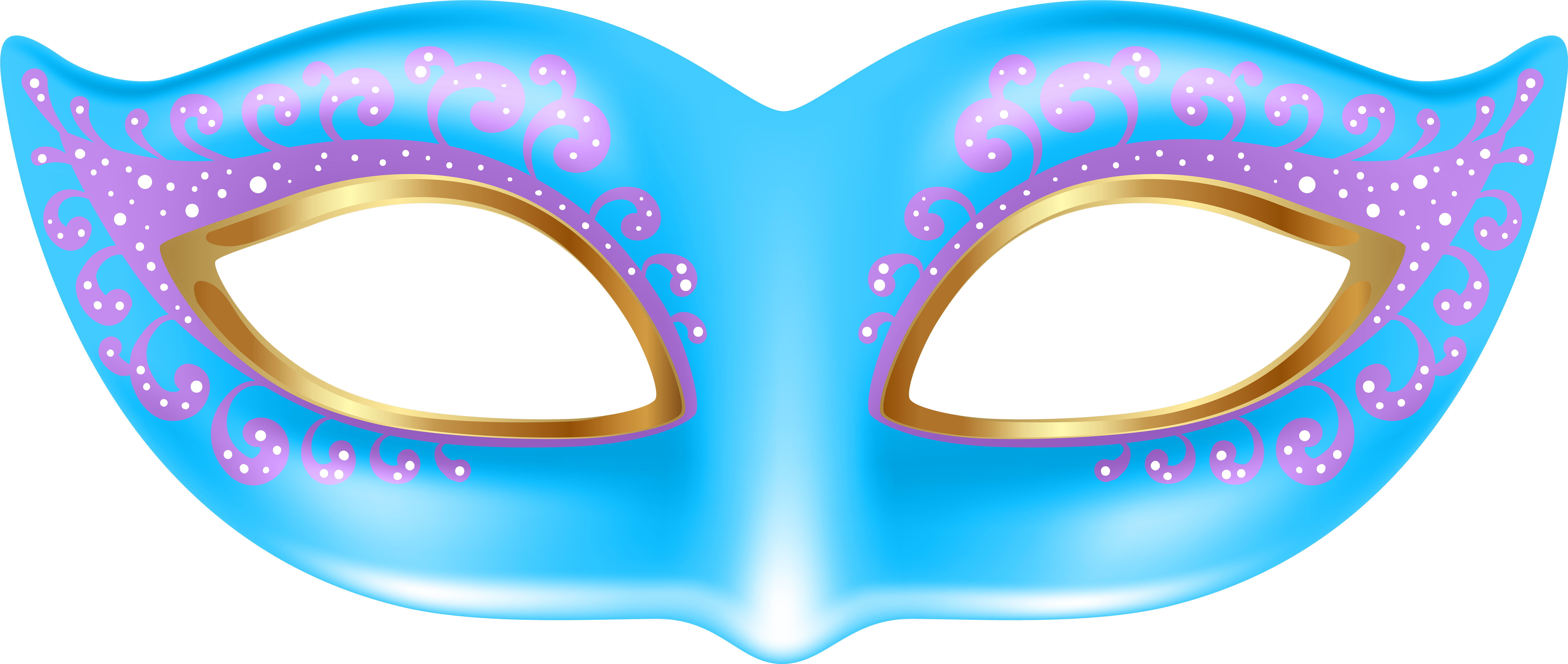 Blue Mask Clipart (8000x3477), Png Download