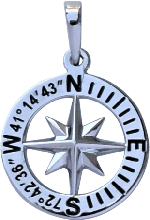 Sachem's Head Yacht Club Compass Rose Coordinates Jewelry - Milk Glass Plates (332x480), Png Download
