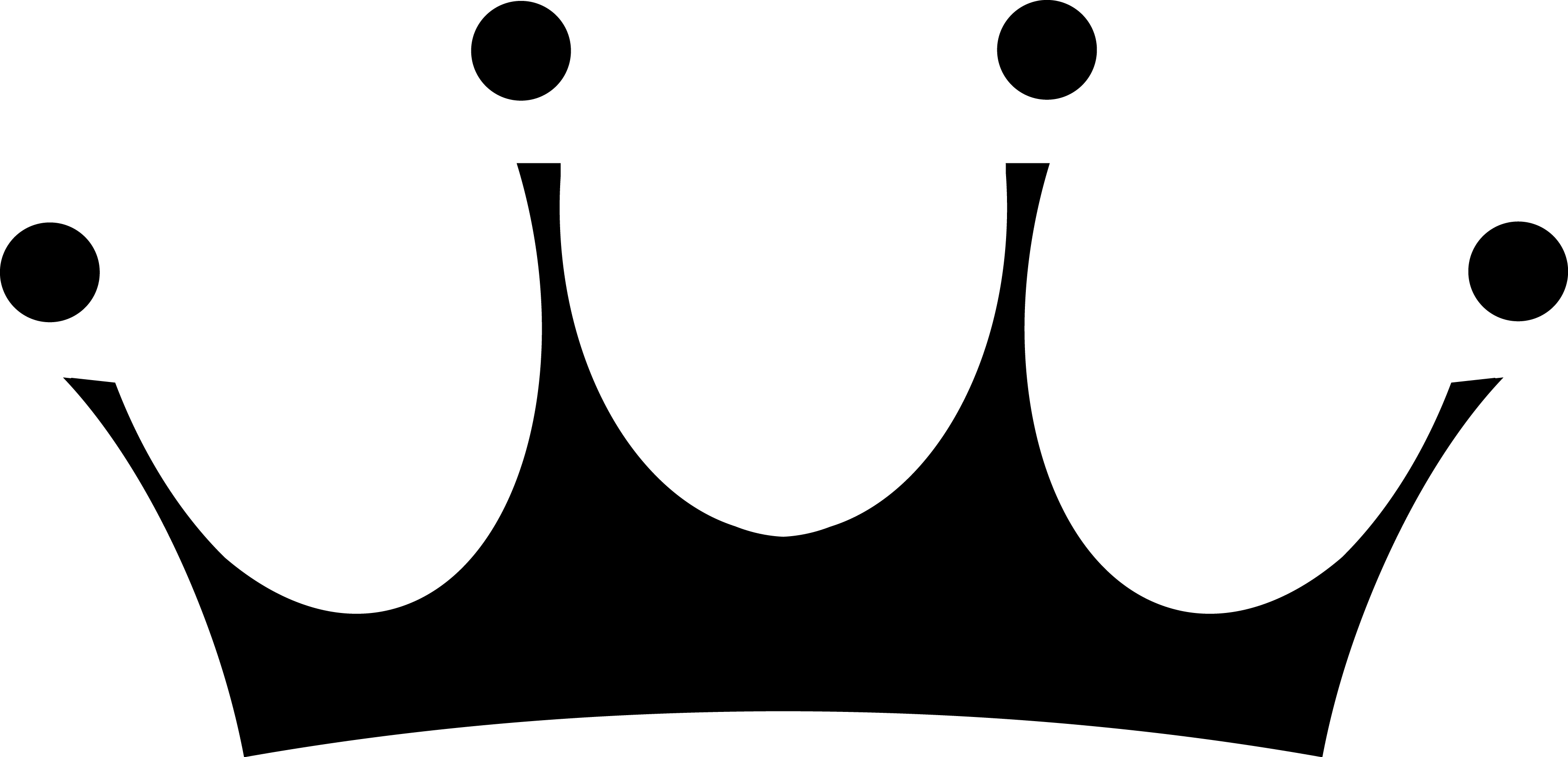 Black Crown Png - Crown Png Image Black (3407x1645), Png Download