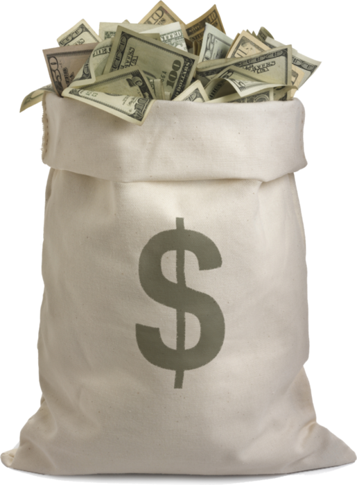 Dollars - Money Bag Png (515x699), Png Download