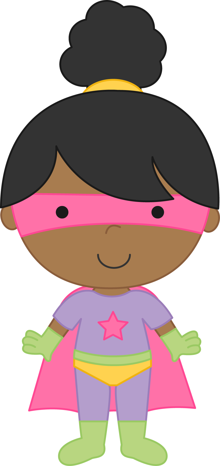 Supergirl Clipart Brave Child - Clip Art Super Heros Free (878x1862), Png Download