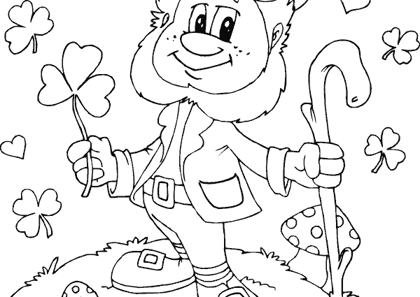 Leprechaun Images To Color 15 Leprechaun Png Coloring - St Patrick's Coloring Pages (600x425), Png Download