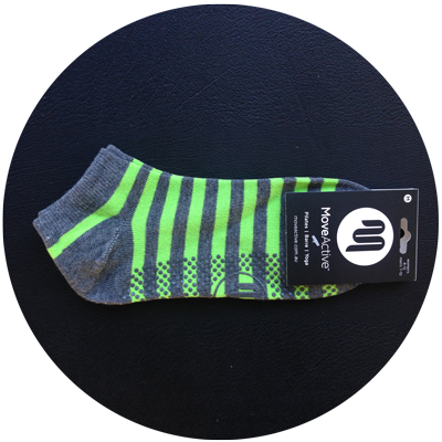 Green Striped Grip Socks (400x400), Png Download