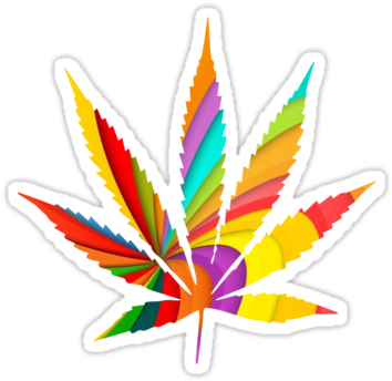 Red Weed Leaf Png Trippy Weed Leaf Trippy - Pink Pot Leaf (375x360), Png Download