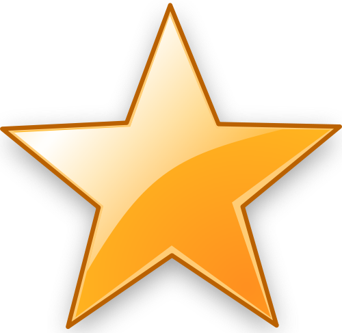 Cropped Gold Star Service - Bookmark Png (500x487), Png Download