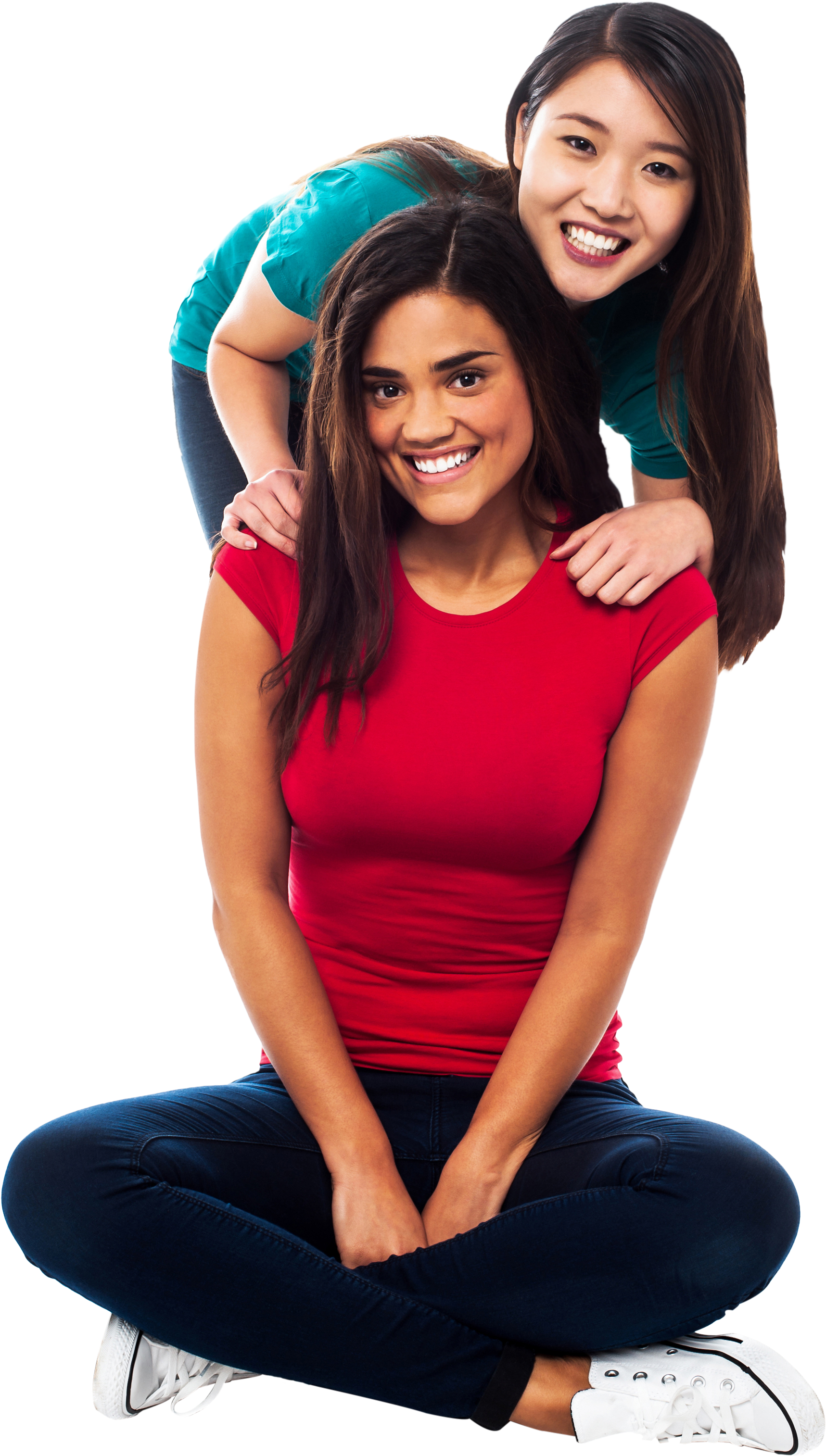 Happy Women Png Background Stock Photo - Sitting (2129x3200), Png Download