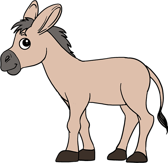 How To Draw Donkey - Drawing (680x678), Png Download