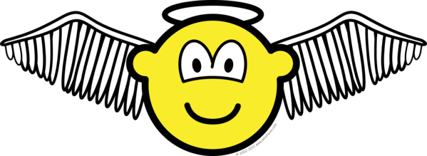 Winged Angel With Halo Buddy Icon - Smiley (599x219), Png Download