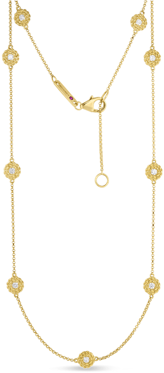 Roberto Coin Necklace With Diamond Stations - Necklace (800x800), Png Download