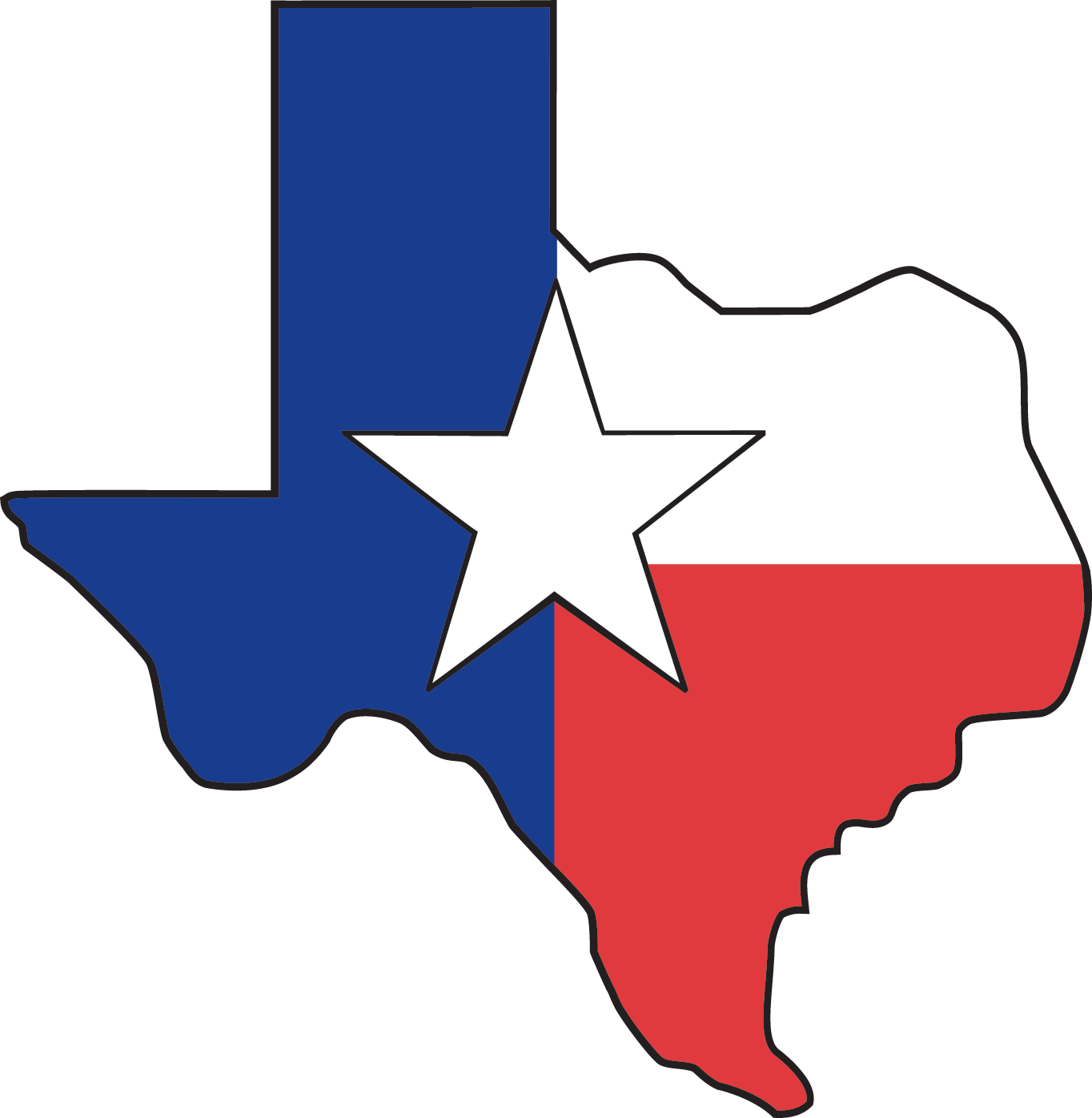 Full Color With Transparent Background - Lone Star Clip Art (1364x1396), Png Download
