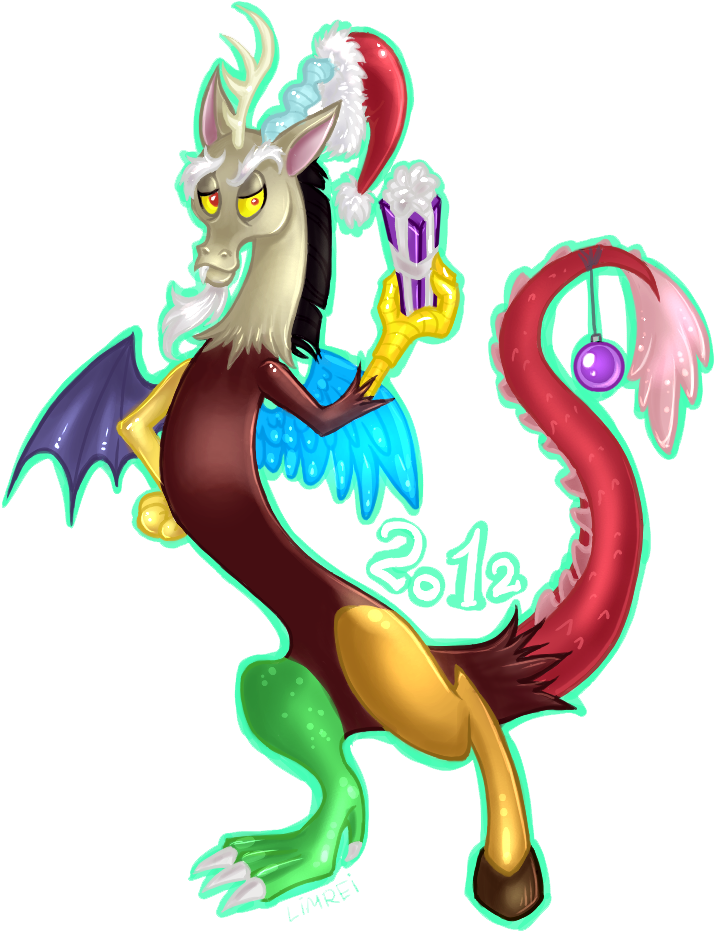Limreiart, Discord, Hat, Present, Safe, Santa Hat, - Drawing (752x956), Png Download